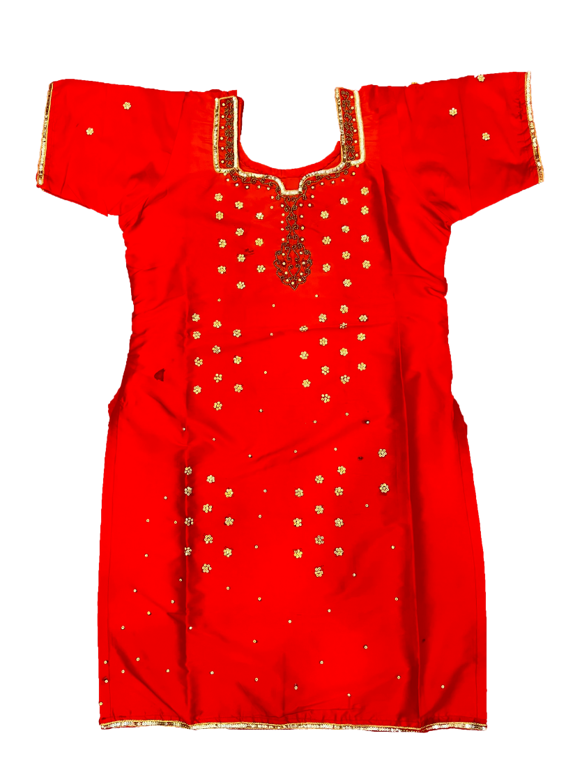 Spectrum Red Suit  With Zari Work