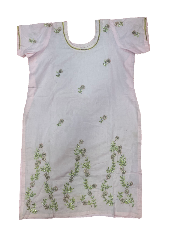 Lavender Gray Suit With Zari Work