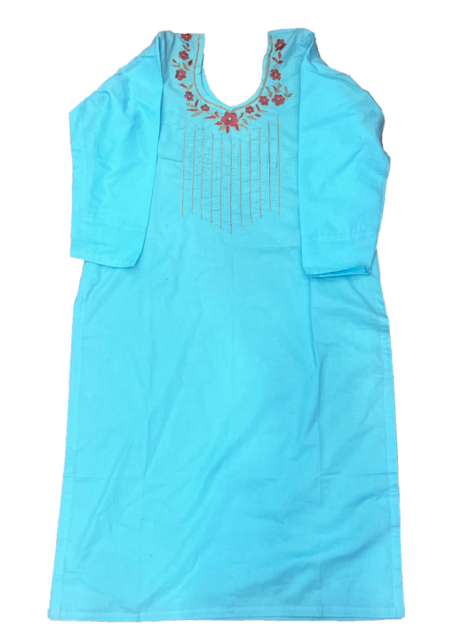 Grape Aqua Suit With Zari  work