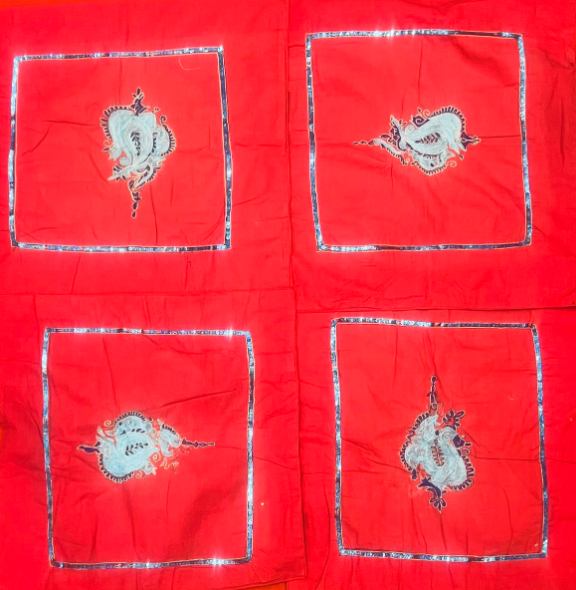 Neon Red Suit With Zari Work