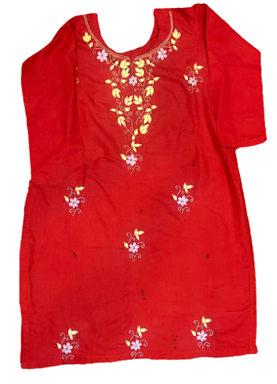 Red Martina Suit With Zari Work