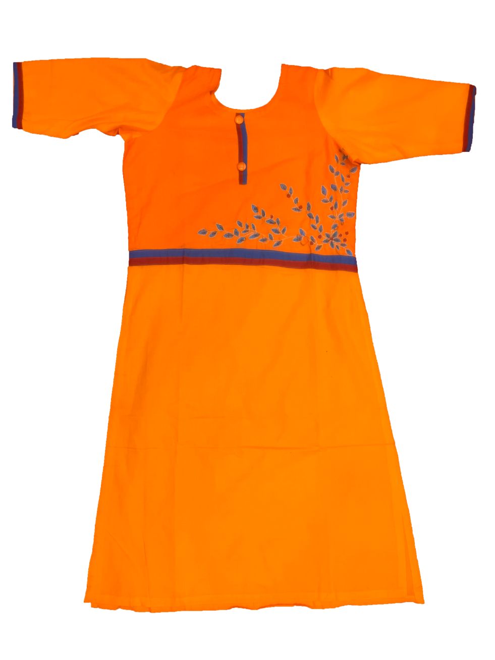 Tangerine Suit With Zari Work