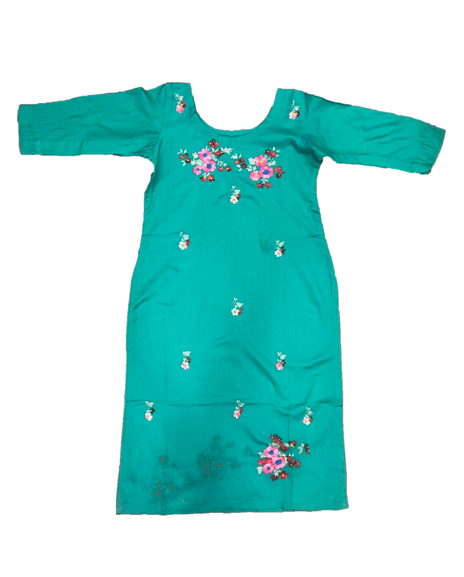 Verditer suit with zari work