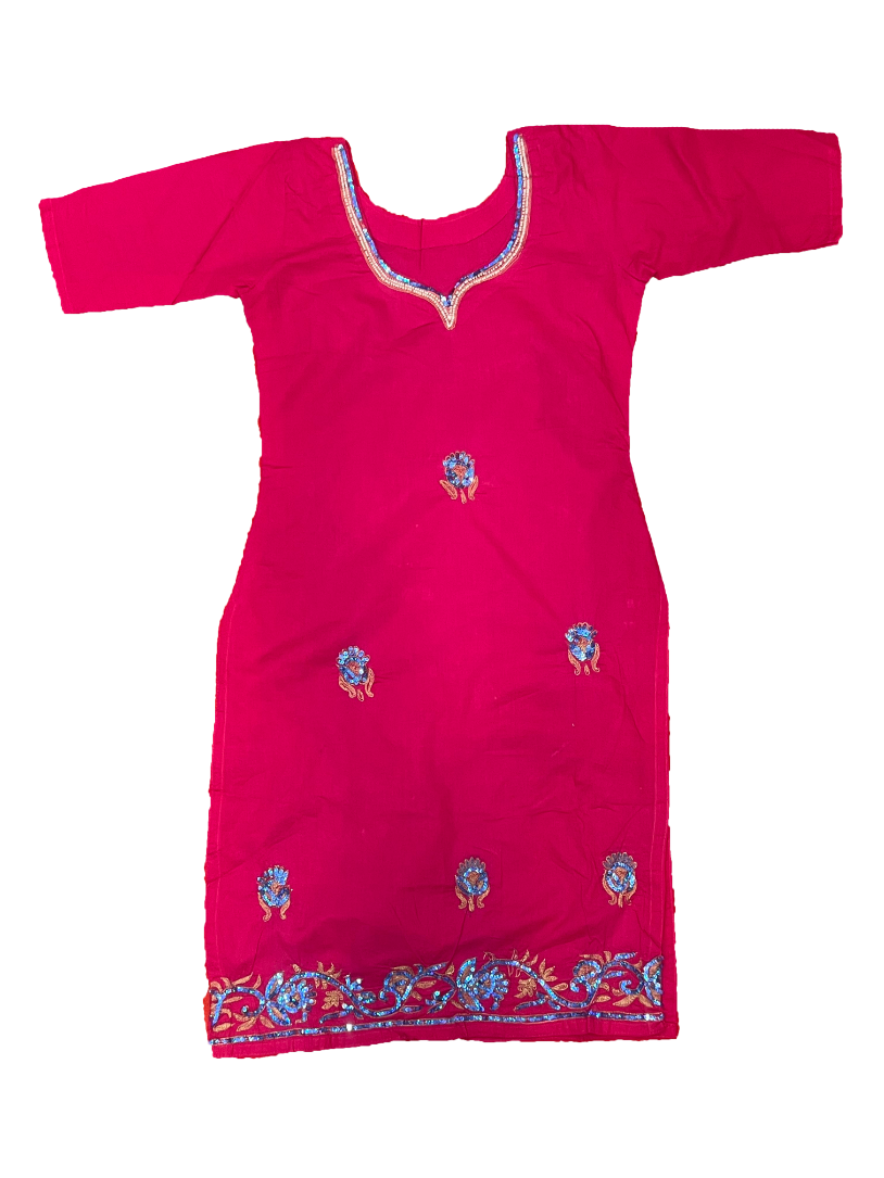 Vivid pink Suit With Zari Work