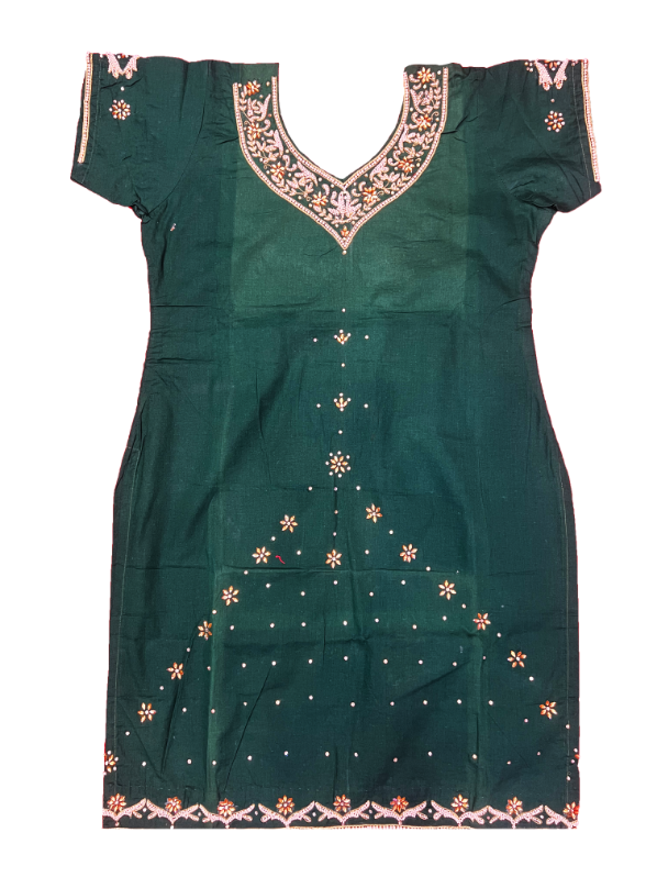 Dark Green Suit With Zardosi Work
